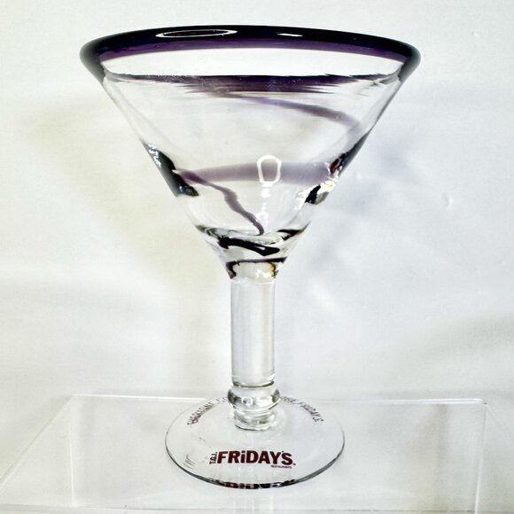 Set 3 TGI Friday's Amethyst Swirls 16 oz Martini Margarita Glasses - Picture 4 of 13